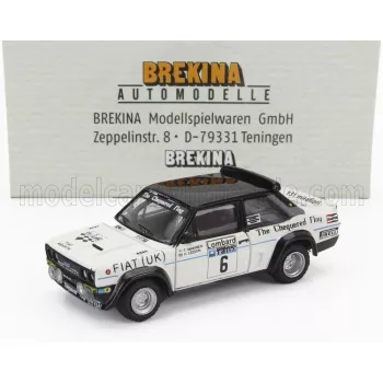   Brekina - FIAT 131 ABARTH N 6 RALLY RAC LOMBARD 1977 TIMO MAKINEN - HENRY LIDDON WHITE BLACK