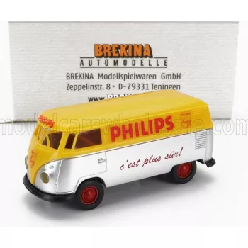 Brekina - VOLKSWAGEN T1 VAN PHILIPS 1960 SILVER YELLOW