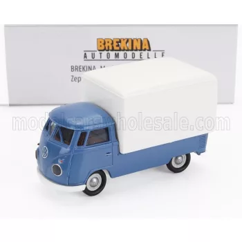 Brekina - VOLKSWAGEN T1b PICK-UP TELONATO 1960 BLUE WHITE