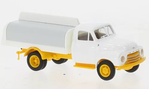 Brekina - Brekina, Opel Blitz Geränkeaufbau, weiss/gelb, 1952, 1:87