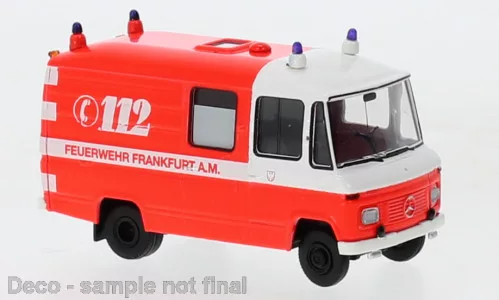 Brekina - Brekina, Mercedes L 508 RTW FW Frankfurt, rot/weiss, 1970, Feuerwehr Frankfurt, 1:87