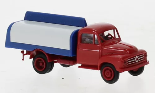 Brekina - Brekina, Borgward B 1500 Getränkeaufbau, rot/blau, 1954, 1:87