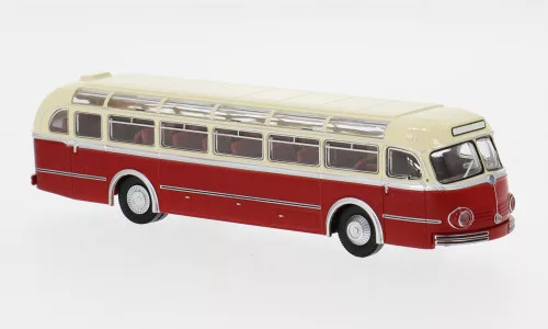 Brekina - Mercedes O 6600 H Reisebus, hellbeige/rot, 1951, 1:87