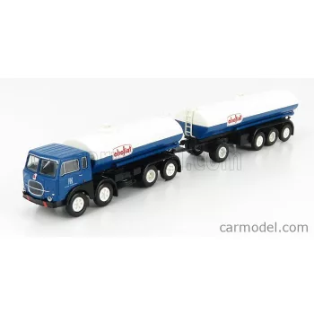   Brekina Plast - Fiat 690 Millepiedi Tanker Truck Olio Fiat 1960 Blue Black White