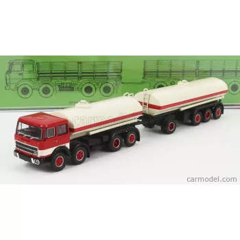   Brekina Plast - Fiat 691 Millepiedi Tanker Truck 1961 White Red