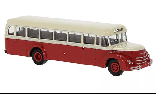 Brekina - Brekina, MAN MKN Rundhauber rot/weiß, hellbeige/rot, 1952, 1:87