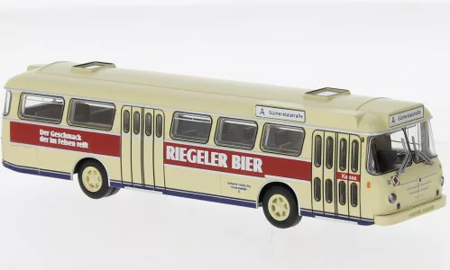 Brekina - Brekina, Büssing Senator 12 D, 1962, Freiburg - Riegeler Bier, 1:87