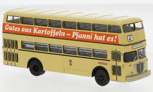 Brekina - Brekina, Büssing D2U Doppeldecker, 1960, BVG - Pfanni, 1:87