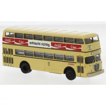   Brekina - Brekina, Büssing D2U Doppeldecker, 1960, BVG - braune Brause, 1:87