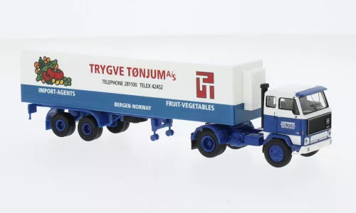 Brekina - Brekina, Volvo F 89 Koffer-SZ, 1972, Langtransport - Trigve Tonjum, 1:87