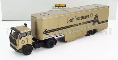 Brekina - VOLVO F89 TRUCK CAR TRANSPORTER TEAM F1 WARSTEINER ARROWS 1977 GOLD