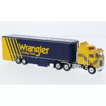   Brekina - Brekina, Kenworth K 100 Aerodyne Renntransport-SZ, 1980, Wrangler Racing, 1:87