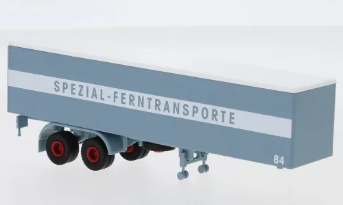 Brekina - Brekina, Auflieger 2achs Koffer, 1960, blaugraue Spedition, 1:87