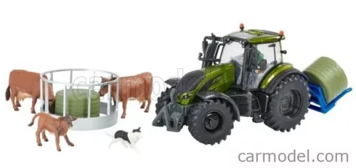 Britains - Valtra T254 Tractor With Playset Fleming Bale Lifter 2019 Green