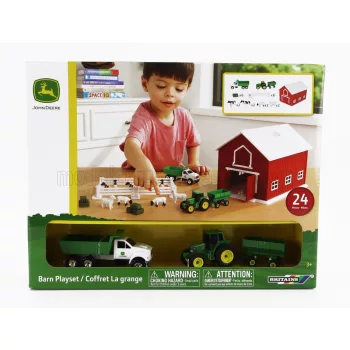  Britains - ACCESSORIES SET FARM TOYS WITH TRACOR + TRAILER AND TRUCK GREEN WHITE