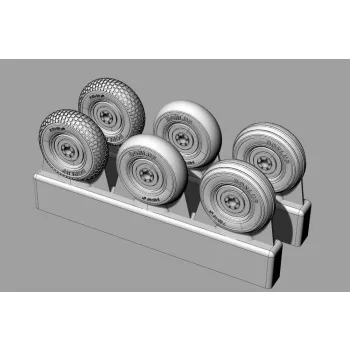 Brengun - Spitfire 5 spoke wheels set (3 types of tires)