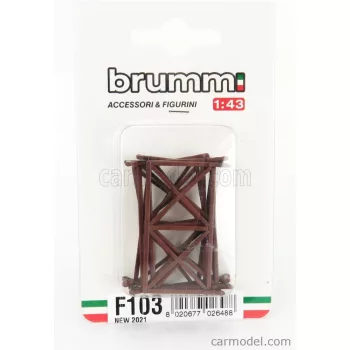   Brumm - Accessories Set 5X Transenne - Street Barricades Sizes Misure 4.65Cm X 2.85 Cm Brown