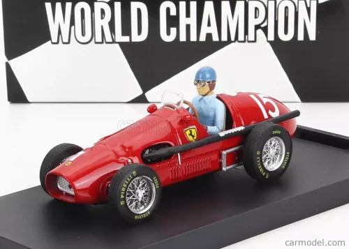 Brumm - Ferrari F1 500 F2 N 15 World Champion Winner English Gp Alberto Ascari 1952 - With Driver Figure Red