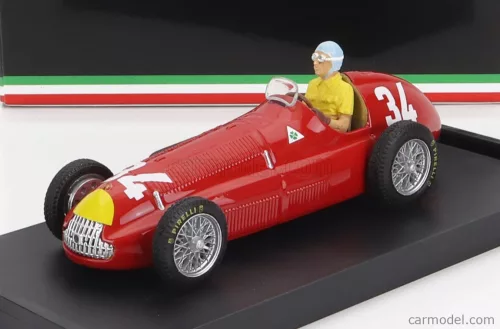 Brumm - Alfa Romeo F1 158 N 34 World Champion Winner Monaco Gp Nino Farina 1950 - With Driver Figure Red