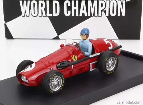Brumm - Ferrari F1 500 F2 N 5 World Champion Winner English Gp Alberto Ascari 1953 - With Driver Figure Red