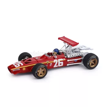   Brumm - FERRARI F1  312 N 26 WINNER FRANCE GP 1968 JACKY ICKX - WITH DRIVER FIGURE RED WHITE