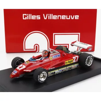   Brumm - FERRARI F1  126C2 N 27 2nd SAN MARINO IMOLA GP 1982 GILLES VILLENEUVE - WITH DRIVER FIGURE RED