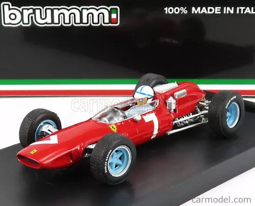 Brumm - Ferrari F1 158 N 7 Winner German Gp John Surtees 1964 World Champion - With Driver Figure Red