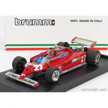   Brumm - Ferrari F1 126Ck Turbo N 27 Winner Montecarlo Gp 1981 Gilles Villeneuve - With Driver Figure Red