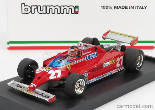 Brumm - Ferrari F1 126Ck Turbo N 27 Winner Montecarlo Gp 1981 Gilles Villeneuve - With Driver Figure Red