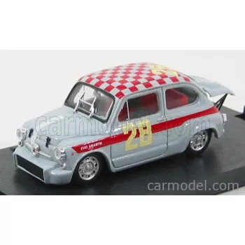   Brumm - Fiat 600 Abarth 1000 N 28 4H Di Monza 1966 Steinmetz Grey Red