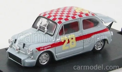Brumm - Fiat 600 Abarth 1000 N 28 4H Di Monza 1966 Steinmetz Grey Red