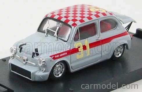 Brumm - Fiat 600 Abarth 1000 Berlina N 31 4H Monza 1966 L.Cella Grey Red