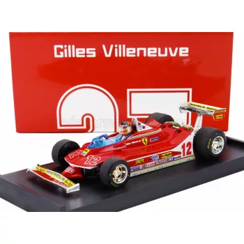   Brumm - FERRARI F1  312T4 N 12 2nd GP FRENCH GP 1979 GILLES VILLENEUVE - WITH DRIVER FIGURE RED