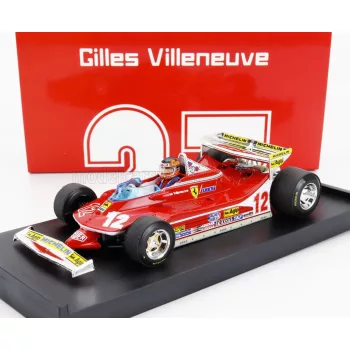   Brumm - FERRARI F1  312T4 N 12 MONACO GP 1979 GILLES VILLENEUVE - WITH DRIVER FIGURE RED