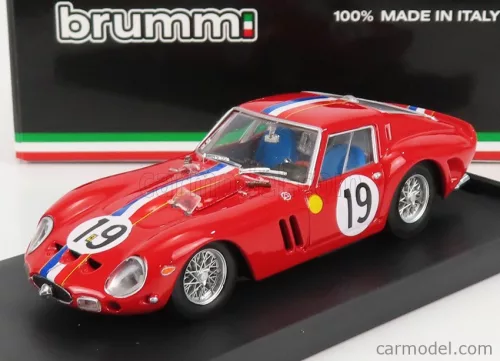 Brumm - Ferrari 250 Gto 3.0L V12 Coupe Team Pierre Noblet N 19 2Nd 24H Le Mans 1962 J.Guichet - P.Noblet Red White Blue