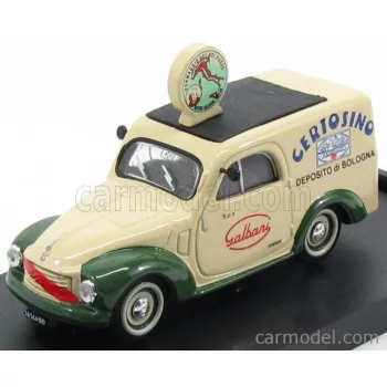   Brumm - Fiat 500C Furgone Van Veicolo Commerciale Publicitaire Galbani Melzo Milano Deposito Di Bologna 1950 Cream Green