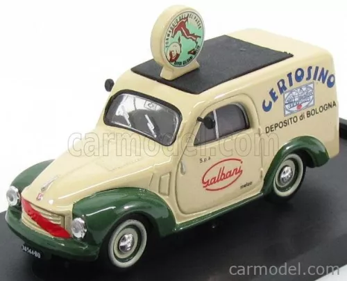 Brumm - Fiat 500C Furgone Van Veicolo Commerciale Publicitaire Galbani Melzo Milano Deposito Di Bologna 1950 Cream Green