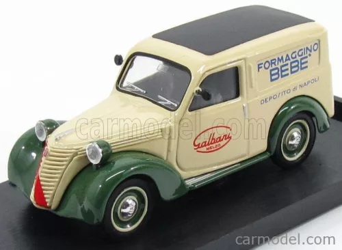 Brumm - Fiat 1100 Furgone Van Veicolo Commerciale Publicitaire Galbani Melzo Milano Deposito Di Napoli 1950 Cream Green
