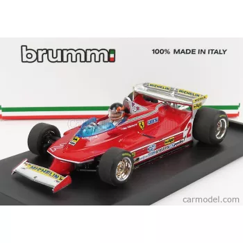   Brumm - Ferrari F1 312T5 N 2 Monaco Gp 1980 Gilles Villeneuve - With Driver Figure Red