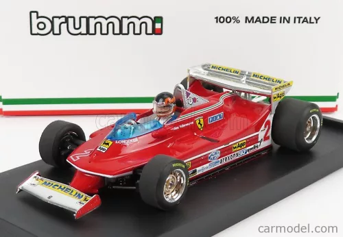 Brumm - Ferrari F1 312T5 N 2 Monaco Gp 1980 Gilles Villeneuve - With Driver Figure Red