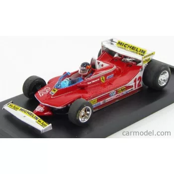   Brumm - Ferrari F1 312T4 N 12 Prove Ala Posteriore Ovest Usa Gp 1979 Gilles Villeneuve + Pilot Red