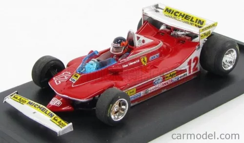 Brumm - Ferrari F1 312T4 N 12 Prove Ala Posteriore Ovest Usa Gp 1979 Gilles Villeneuve + Pilot Red