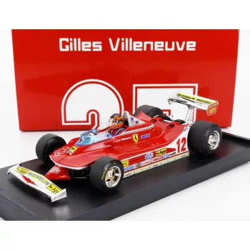   Brumm - FERRARI F1  312T4 N 12 WINNER USA OVEST GP 1979 GILLES VILLENEUVE - WITH DRIVER FIGURE RED