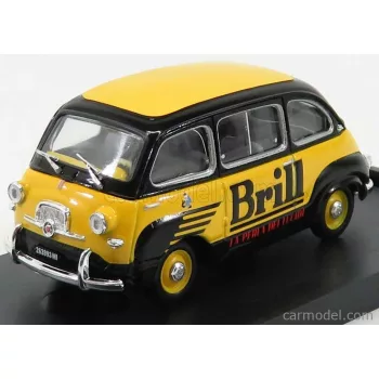   Brumm - Fiat 600 Multipla Veicolo Commerciale Lucido Da Scarpe Brill 1956 Yellow Blue