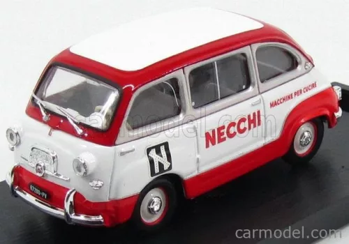 Brumm - Fiat 600 Multipla Veicolo Commerciale Macchine Per Cucire Necchi 1960 White Red