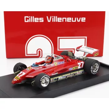   Brumm - FERRARI F1  126C2 N 27 BRAZILIAN GP 1982 GILLES VILLENEUVE - WITH DRIVER FIGURE RED