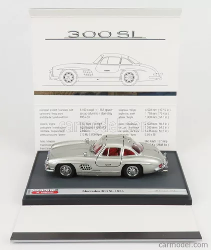 Brumm Prom - Mercedes Benz 300Sl Coupe Gullwing (W198) 1954 Silver