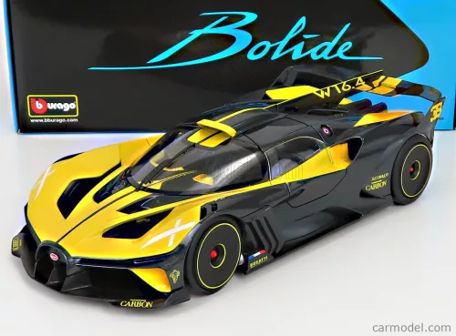Burago - Bugatti Bolide W16 8.0 Four-Turbo 1850Hp 500Km/H 2020 Yellow Black