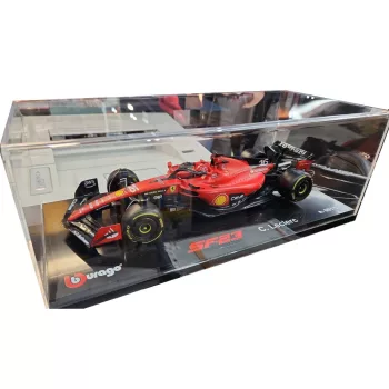   Burago - FERRARI F1  SF-23 TEAM SCUDERIA FERRARI N 16 SEASON 2023 CHARLES LECLERC - CON VETRINA - WITH SHOWCASE - EXCLUSIVE CARMODEL RED BLACK