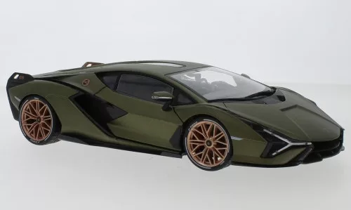 Burago - Bburago, Lamborghini Sian FKP 37, oliv, 2019, 1:18